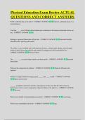 Physical Education Exam Review ACTUAL &NewLine;QUESTIONS AND CORRECT ANSWERS