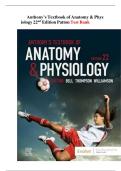 TEST BANK For Anthony&rsquo;s Textbook of Anatomy and Physiology&comma; 22ndEdition by Patton&comma; Verified Chapters 1 - 48&comma; Complete Newest Version ISBN-978-0443115233