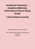 Analytical Chemistry &ndash; Analytical Methods&comma; Techniques & Exam Study Guide