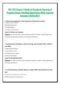 NU 185 Exam 2 Medical Surgical Nursing II Practice Exam Verified Questions With Correct Answers 2026&sol;2027