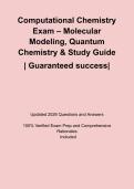 Computational Chemistry Exam &ndash; Molecular Modeling&comma; Quantum Chemistry & Study Guide