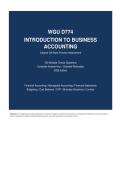 WGU D774 Introduction to Business Accounting &vert; 100 Original OA-Style Practice Questions&comma; Answers & Detailed Rationales &vert; 2026&sol;2027