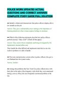 POLICE WORK UPDATED ACTUAL&NewLine;QUESTIONS AND CORRECT ANSWERS&NewLine;COMPLETE STUDY GUIDE FULL SOLUTION