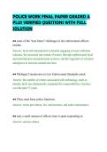 POLICE WORK FINAL PAPER GRADED A&NewLine;PLUS VERIFIED QUESTIONS WITH FULL&NewLine;SOLUTION