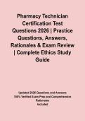 Pharmacy Technician Certification Test Questions 2026 &vert; Practice Questions&comma; Answers&comma; Rationales & Exam Review