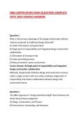 DBIA CERTIFICATION EXAM QUESTIONS COMPLETE WITH 100&percnt; VERIFIED ANSWERS