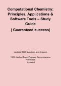 Computational Chemistry&colon; Principles&comma; Applications & Software Tools &ndash; Study Guide