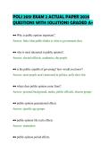 POLI 2051 EXAM 2 ACTUAL PAPER 2026&NewLine;QUESTIONS WITH SOLUTIONS GRADED A&plus;