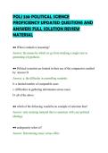 POLI 330 POLITICAL SCIENCE&NewLine;PROFICIENCY UPDATED QUESTIONS AND&NewLine;ANSWERS FULL SOLUTION REVIEW&NewLine;MATERIAL