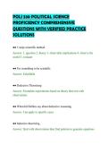 POLI 330 POLITICAL SCIENCE&NewLine;PROFICIENCY COMPREHENSIVE&NewLine;QUESTIONS WITH VERIFIED PRACTICE&NewLine;SOLUTIONS&NewLine;