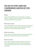 POLI 105 VCU STUDY GUIDE 2026&NewLine;COMPREHENSIVE QUESTION SET WITH&NewLine;ANSWERS