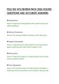 POLI 105 VCU REVIEW PACK 2026 SOLVED&NewLine;QUESTIONS AND ACCURATE ANSWERS