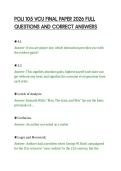 POLI 105 VCU FINAL PAPER 2026 FULL&NewLine;QUESTIONS AND CORRECT ANSWERS