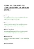 POLI 105 VCU EXAM SCRIPT 2026&NewLine;COMPLETE QUESTIONS AND SOLUTIONS&NewLine;GRADED A&plus;