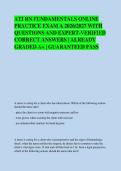 ATI RN FUNDAMENTALS ONLINE &NewLine;PRACTICE EXAM A 2026&sol;2027 WITH &NewLine;QUESTIONS AND EXPERT-VERIFIED &NewLine;CORRECT ANSWERS &vert; ALREADY &NewLine;GRADED A&plus; &vert; GUARANTEED PASS