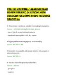 POLI 105 VCU FINAL SALADINO EXAM REVIEW VERIFIED QUESTIONS WITH DETAILED SOLUTIO