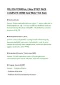 POLI 105 VCU FINAL EXAM STUDY PACK&NewLine;COMPLETE NOTES AND PRACTICE 202
