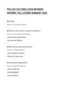 POLI 105 VCU FINAL EXAM REVISION&NewLine;MATERIAL FULL COURSE SUMMARY 2026