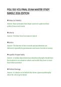 POLI 105 VCU FINAL EXAM REVISION&NewLine;MATERIAL FULL COURSE SUMMARY 2026