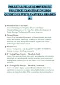 POLESTAR PILATES MOVEMENT&NewLine;PRACTICE EXAMINATION 2026&NewLine;QUESTIONS WITH ANSWERS GRADED&NewLine;A&plus;