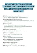 POLESTAR PILATES MOVEMENT&NewLine;COMPREHENSIVE STUDY GUIDE 2026&NewLine;FULL QUESTIONS AND SOLUTIONS&NewLine;GRADED A&plus;