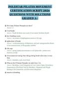 POLESTAR PILATES MOVEMENT&NewLine;CERTIFICATION SCRIPT 2026&NewLine;QUESTIONS WITH SOLUTIONS&NewLine;GRADED A&plus;