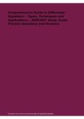 Comprehensive Differential Equations 2026&sol; 2027 &ndash; Types&comma; Techniques&comma; Applications & Practice Questions