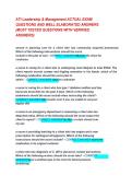 ATI Leadership and Management ACTUAL EXAM QUESTIONS AND WELL ELABORATED ANSWERS &lpar;MOST TESTED QUESTIONS WITH VERIFIED ANSWERS&rpar;
