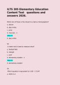 ILTS 305 Elementary Education Content Test   questions and answers 2026&period;&NewLine;&NewLine;Which one of these is the closest to a dance choreographer&quest;&NewLine;a&period; dancer&NewLine;b&period; play writes&NewLine;c&period; actor&NewLine;d&period; musician - n&NewLine; Ans  &NewLine;b&period; play writes&NewLine;&NewLine;Qs&NewLine; A meter stick is best to measure 