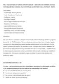 NACE 1 FOUNDATIONS OF NURSING LPN-RN NLN EXAM &ndash; QUESTIONS AND ANSWERS &vert; VERIFIED&NewLine;AND WELL DETAILED ANSWERS &vert; PLUS RATIONALES &vert; GUARANTEED PASS &vert; LATEST EXAM UPDATE&NewLine;
