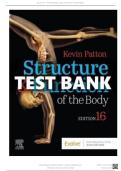 Structure and Function of the Body Test Bank 16th Edition by Kevin Patton &ndash; Most Recent Complete Verified Guide