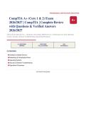 CompTIA A&plus; 220-1101 & 220-1102 Core 1 and Core 2 Exam 2026&sol;2027 &ndash; Questions and Answers &vert; 100&percnt; Verified &vert; Complete Verified Answers &ndash; Pass Guaranteed &ndash; A&plus; Graded&NewLine;&NewLine;