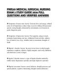 PNR201 MEDICAL SURGICAL NURSING&NewLine;EXAM 2 STUDY GUIDE 2026 FULL&NewLine;QUESTIONS AND VERIFIED ANSWERS