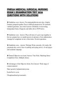 PNR201 MEDICAL SURGICAL NURSING&NewLine;EXAM 2 EXAMINATION TEST 2026&NewLine;QUESTIONS WITH SOLUTIONS