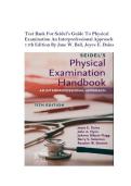 Test Bank For Seidel's Guide to Physical Examination 11th Edition By Jane Ball&comma; Joyce Dains&comma; John Flynn&comma; Barry Solomon&comma; Rosalyn Stewart&vert; 9780443348136&vert; All Chapters 1-26&vert; LATEST 2026