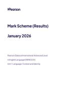 2026 Pearson Edexcel International A Level English Language UNIT 1&vert;WEN01&sol;01&vert;Mark scheme&vert;JANUARY 2026
