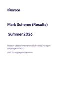 2026 Pearson Edexcel International A Level English Language UNIT 2&vert;WEN02&sol;01&vert;Mark scheme&vert;JUNE 2026