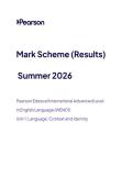 2026 Pearson Edexcel International A Level English Language UNIT 1&vert;WEN01&sol;01&vert;Mark scheme&vert;JUNE 2026