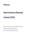 2026 Pearson Edexcel International A Level English Language UNIT 3&vert;WEN03&sol;01&vert;Mark scheme&vert;JANUARY 2026