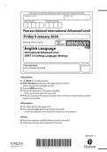 2026 Pearson Edexcel International A Level English Language UNIT 3&vert;WEN03&sol;01&vert;Question paper&vert;JANUARY 2026