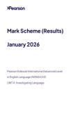 2026 Pearson Edexcel International A Level English Language UNIT 4&vert;WEN04&sol;01&vert;Mark scheme&vert;JANUARY 2026