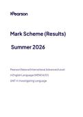 2026 Pearson Edexcel International A Level English Language UNIT 4&vert;WEN04&sol;01&vert;Mark scheme&vert;JUNE 2026