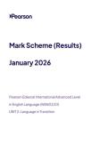 2026 Pearson Edexcel International A Level English Language UNIT 2&vert;WEN02&sol;01&vert;Mark scheme&vert;JANUARY 2026