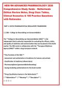  HESI RN ADVANCED PHARMACOLOGY 2026 &NewLine;Comprehensive Study Guide &ndash; Netherlands &NewLine;Edition Review Notes&comma; Drug Class Tables&comma; &NewLine;Clinical Scenarios & 100 Practice Questions &NewLine;with Rationales 