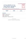 ACT American College Testing Exam Preparation 2026&sol;2027 &ndash; Questions and Answers &vert; 100&percnt; Verified &vert; Complete Verified Answers &ndash; Pass Guaranteed &ndash; A&plus; Graded&NewLine;&NewLine;&NewLine;