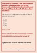 XACTIMATE LEVEL 2 CERTIFICATION FINAL EXAM &NewLine;2026-2027 200 New Questions with Verified &NewLine;Answers & Detailed Rationales Complete Advanced &NewLine;Estimating & Property Claims Certification &ndash; Brand &NewLine;New Edition