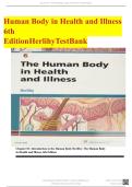 Herlihy&colon; The Human Body in Health and Illness&comma; 6th Edition Test Bank &lpar;Chapter 1-27&rpar;