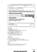 2026 Pearson Edexcel International A Level ECONOMICS UNIT 1&vert;WEC11&sol;01&vert;Question paper&vert;JANUARY 2026