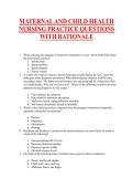 Maternal and Child Health Nursing Practice Questions with Rationales &vert; Complete Study Guide&comma; Exam Review & Test Prep 2026&sol;2027