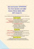 State board practice- ESTHETICIAN Test &vert; Exam Questions and verified Answers &lpar;Newest Update 2026 &ndash; 2027&rpar; Graded A&plus;&rpar;&NewLine;
